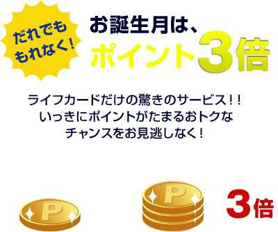 お誕生月はポイント3倍