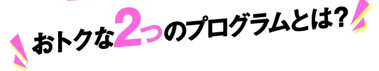 おトクな2つのプログラムとは？ 