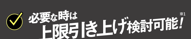 必要な時は上限引き上げ検討可能！※1