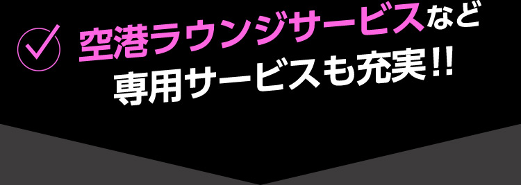 空港ラウンジサービスなど専用サービスも充実！！