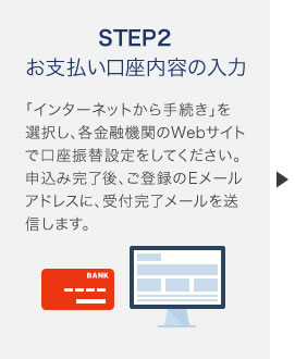 STEP2 お支払い口座内容の入力